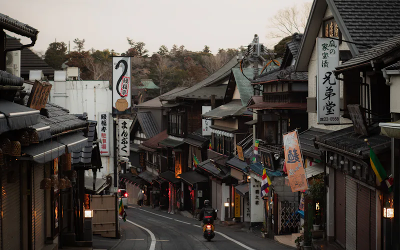 伝統的な商店が並ぶ通り